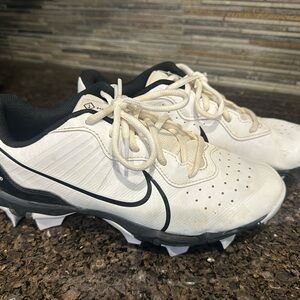 Nike White and Black baseball cleats